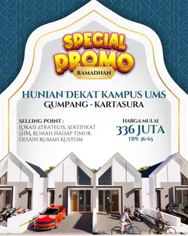 Rumah Modern di kartasura dekat kota solo dan kampus Ums