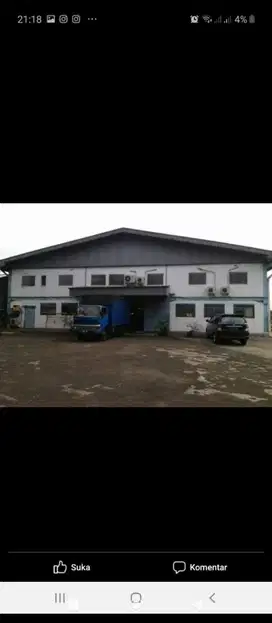 dijual gudang di jln Bogor cilangkap