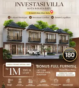vila Mewah kota batu view 360 derajat pegunungan dan kota