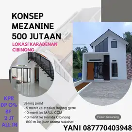 RUMAH SIAP HUNI BERKONSEP MEZANINE DI CIBINONG