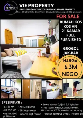 Grogol, Jakarta Barat,rumah kost an, income terbaik