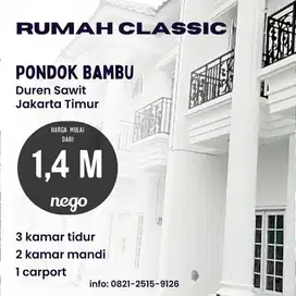 Hunian 2-lantai dalam Cluster Elit, Lokasi Premium Daerah Pondok Bambu