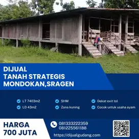 Dijual cepat tanah zona kuning lokasi sragen luas 7403m
