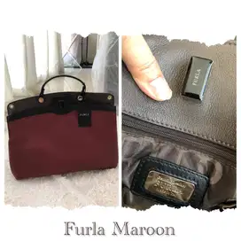 Dijual tas Furla Tricolor Leather Piper Top Handle Bag  bekas pemakai