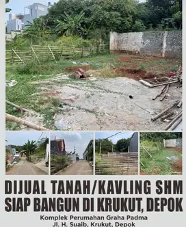 Dijual tanah kavling shm siap bangun di Krukut Depok