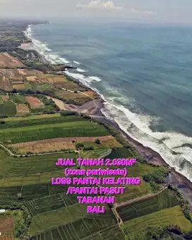 Jual tanah LOSS PANTAI KELATING 26,3are dkt pantai pasut Tabanan Bali