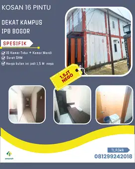 Kosan Di Jual Murah 16 Pintu Masuk Mobil Dekat Kampus IPB Bogor