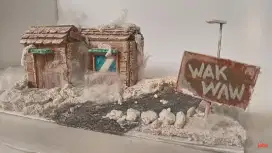 Base/Display/background rumah salju buat action figure
