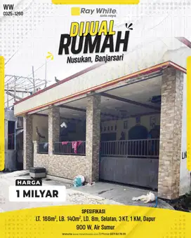 Dijual Rumah Murah Banjarsari dekat Sekolah, Pasar, Rumah Sakit