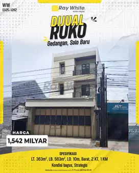 Dijual Ruko Murah Gedangan dekat RS Dr. Oen, SDN1 Gedangan, Pasar Baki