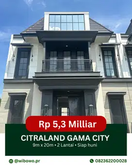 DIJUAL VILLA  KOMPLEK CITRALAND GAMA CITY CLUSTER ROCHESTER PARK