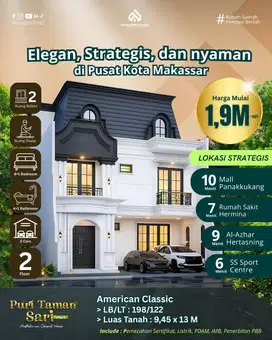 JUAL RUMAH MEWAH DI PURI TAMAN SARI MAKASSAR