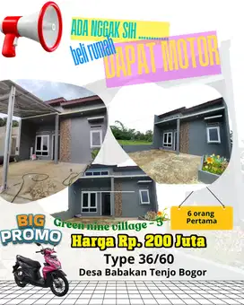 Rumah 2 Kamar Tidur Dan Taman Di Dalam Cluster