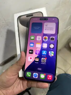 iPhone 15 Pro Max 256gb Natural Titanium Fullset Mulus. Hb 100