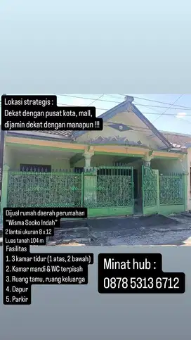 Dijual Rumah Perumahan lokasi sangat strategis !