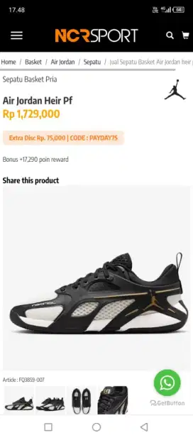 Sepatu Basket Nike Jordan Kobe Lebron Kyrie Adidas Samba Puma Reebok