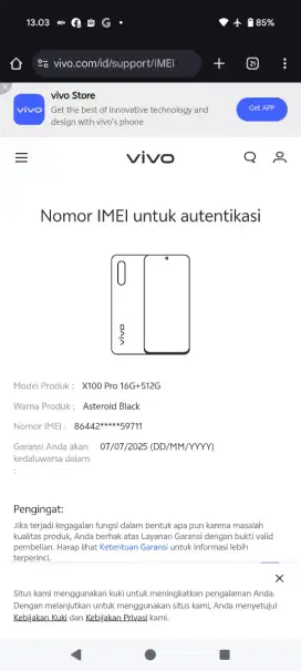 Vivo X100 5G Ram 16/512Gb Mulus Normal Garansi On Siap Pakai