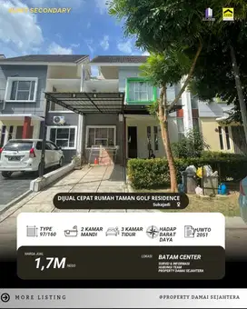 Dijual Rumah Taman Golf Residence Sukajadi