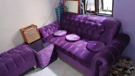 sofa L ukuran 1.5m +meja