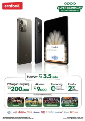Cashback Oppo Reno 13 series dan cashback SBD