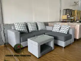 sofa L putus minimalis , sofa L & meja