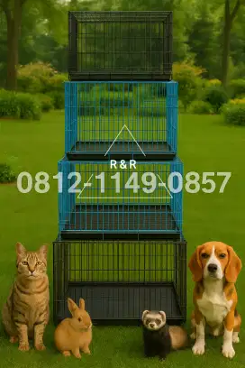 Kandang besi lipat untuk kucing, kelinci, anjing, musang  dan lainnya