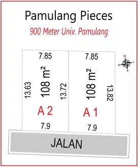 Kavling Legalitas SHM Pamulang Tanggerang Selatan , 900 Meter UNPAM