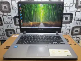 Laptop Asus A407M slim bazelless komplit fullset siap pakai