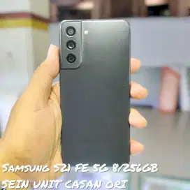 Samsung S21 FE 5G 8/256GB Mulus white line satu garis unit casan NET