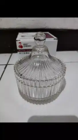 [New] Kotak Kaca Permen Crystal Candy Jar Alatai Red Cherry