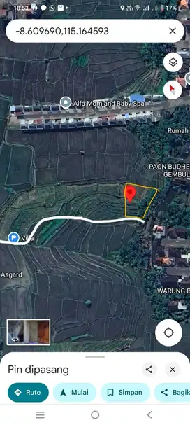DIJUAL tanah dengan luas 420 m² LOS SUNGAI