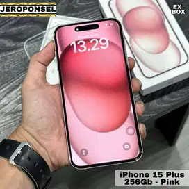 IPHONE 15 PLUS 256GB PINK EX IBOX BATTERY 90% FULL SET MURAH GARANSI