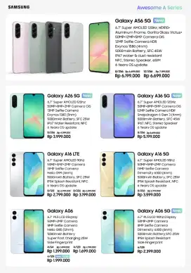 Samsung A56 5G 12/256 Free Upgrade Memory 500rb Garansi Resmi Sein