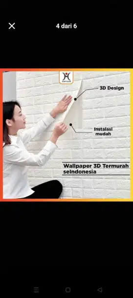 Walpaper dinding rumah harga 1 lembar 10rb 
