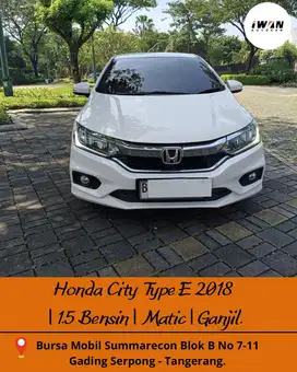 2018 Honda City E 1.5 AT