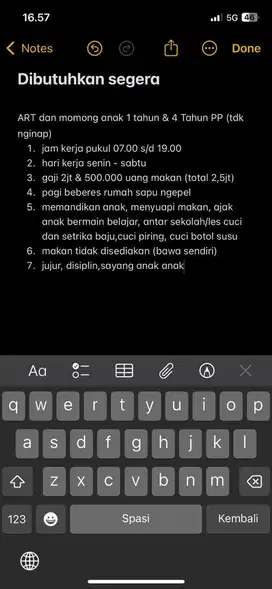 ART dan momong anak