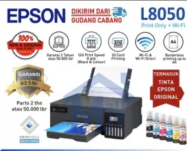 Printer Epson L8050 Eco Tank Bordless Print & Id Card