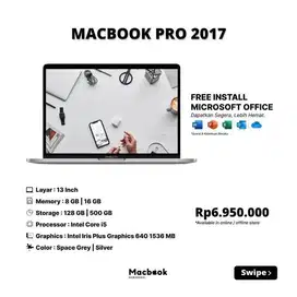 Macbook Pro 2017 NTB RAM 8/256 GB Intel Core i5