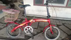 Sepeda lipat phonik uk16 rangka kokoh rem pakem ban tebal semua