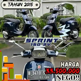 Piaggio Vespa Sprint 150 3V Th 2015 Warna Navy Good Condition