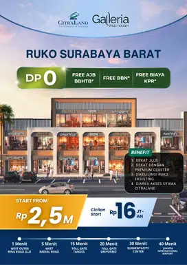 Ruko Termurah Surabaya Barat di Citraland