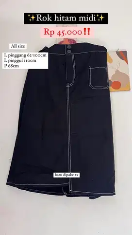 Rok midi wanita All size