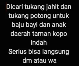 Tukang jahit dan tukang potong