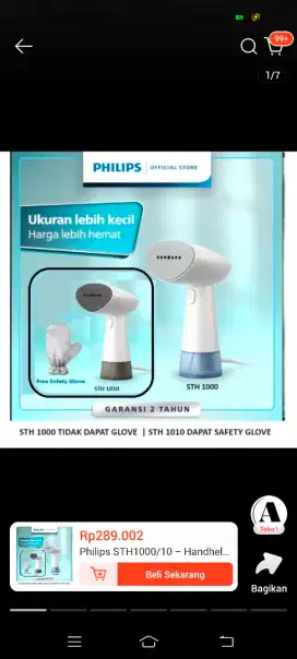 PHILIPS HANDHELD STEAMER 1000 SERIES