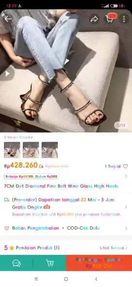 Heels hitam unik