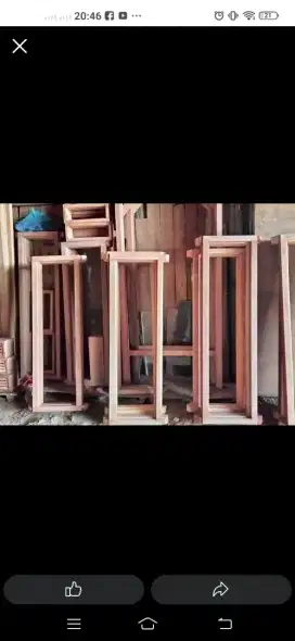 Kusen pintu nya ready dari kayu bekas Meranti oven berkualitas