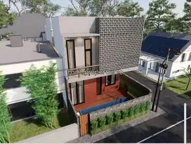 Rumah mewah desain unik plus kolam renang di sumber banjarsari
