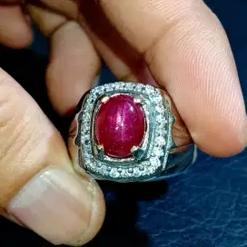 Red Pigeon Blood Ruby Star Madagaskar Africa 7.85 ct Ring Alfaka