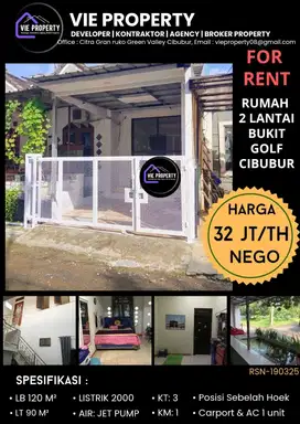 Di Sewakan Rumah Cantik Siap Huni. Bukit Golf Cibubur.