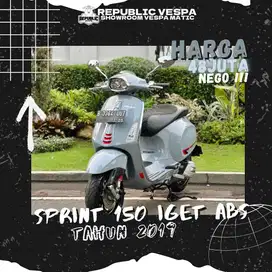 Vespa SPRINT 150 IGET ABS LED FACELIFT Tahun 2019 WARNA ABU GLOSSY